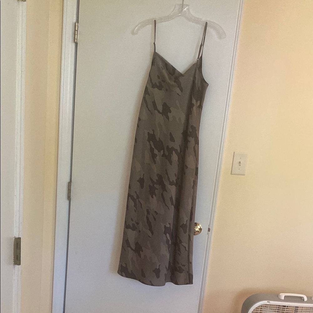 Banana Republic Green Slip Midi Dress Spaghetti Straps